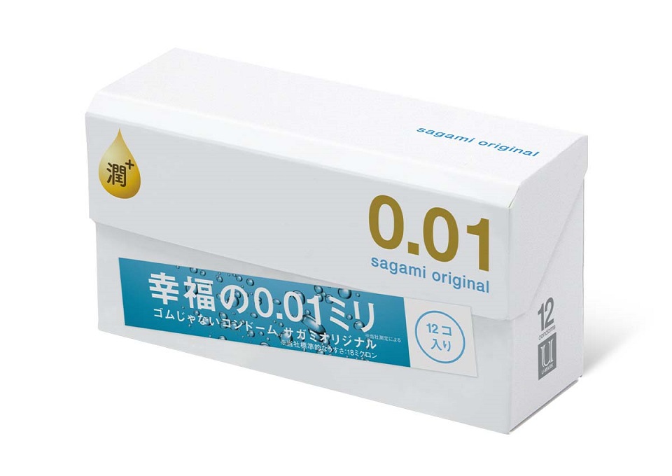 Sagami 0.01 Bao Cao Su Siêu Mỏng Bôi Trơn 12pcs
