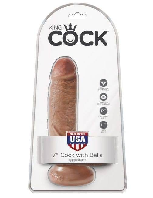 King Cock PipeDream 20.3cm Nâu Nhạt Khổng Lồ Thực Tế Hút