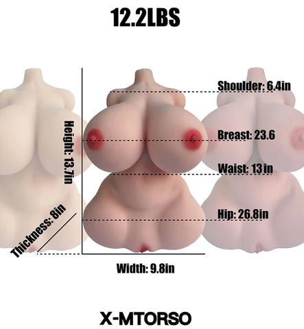 Climax Doll Herty Torso 12.2LB Ngực Mông Lớn Thực Tế Nảy Nở