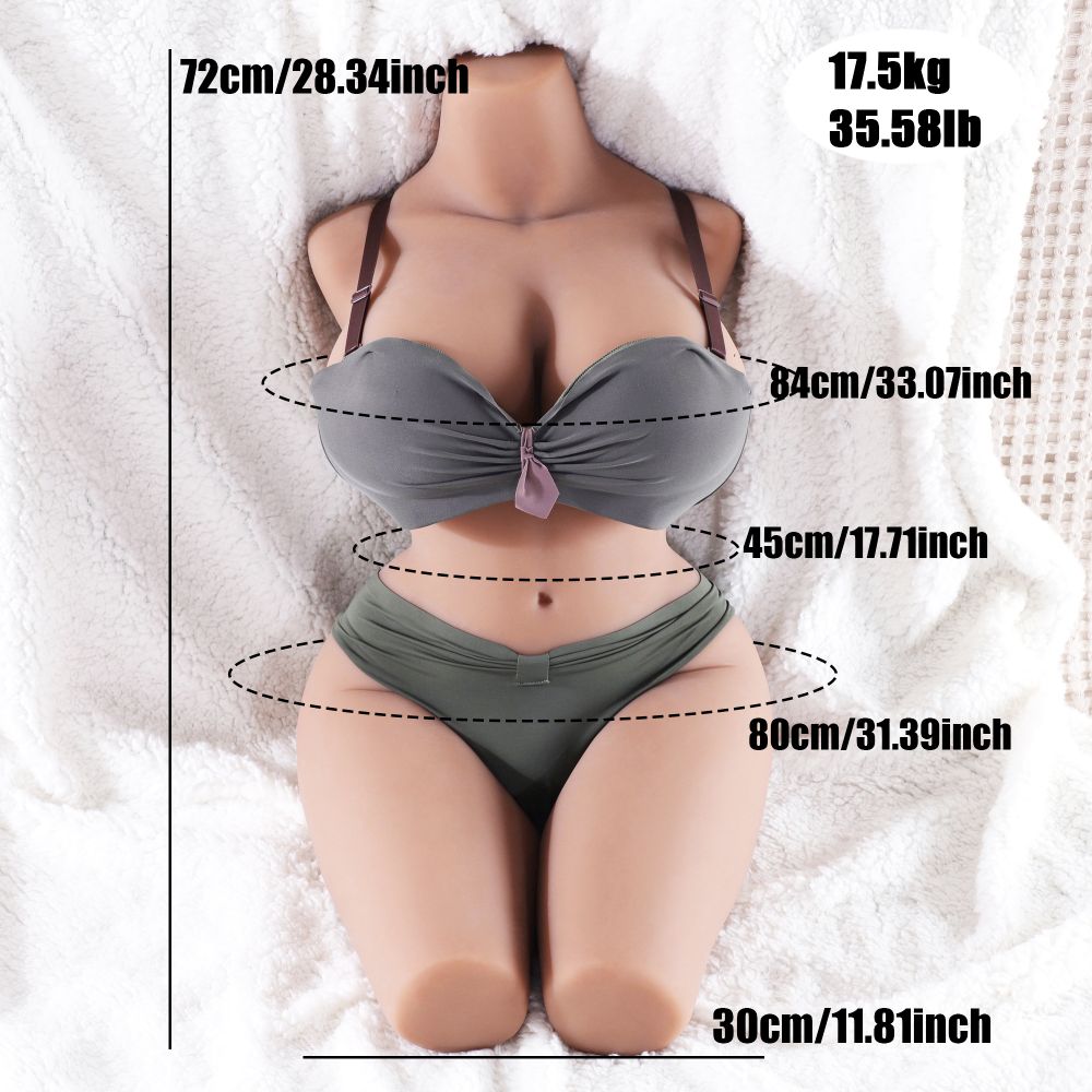 17.5KG Brown Half Body Sex Doll Ngực Mông Đậm Đà