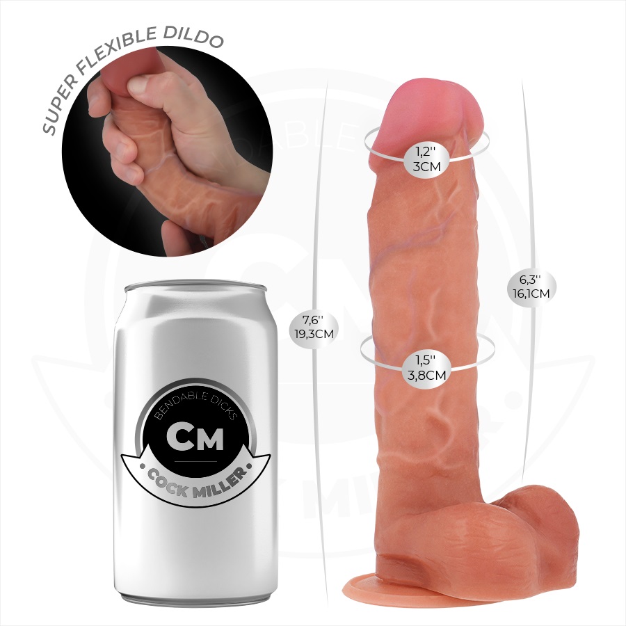 Cock Miller 19.3cm dương vật giả silicone Tây Ban Nha thực tế