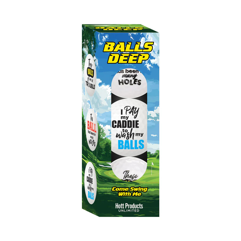 Balls Deep golf balls 3pack hài hước golfer 