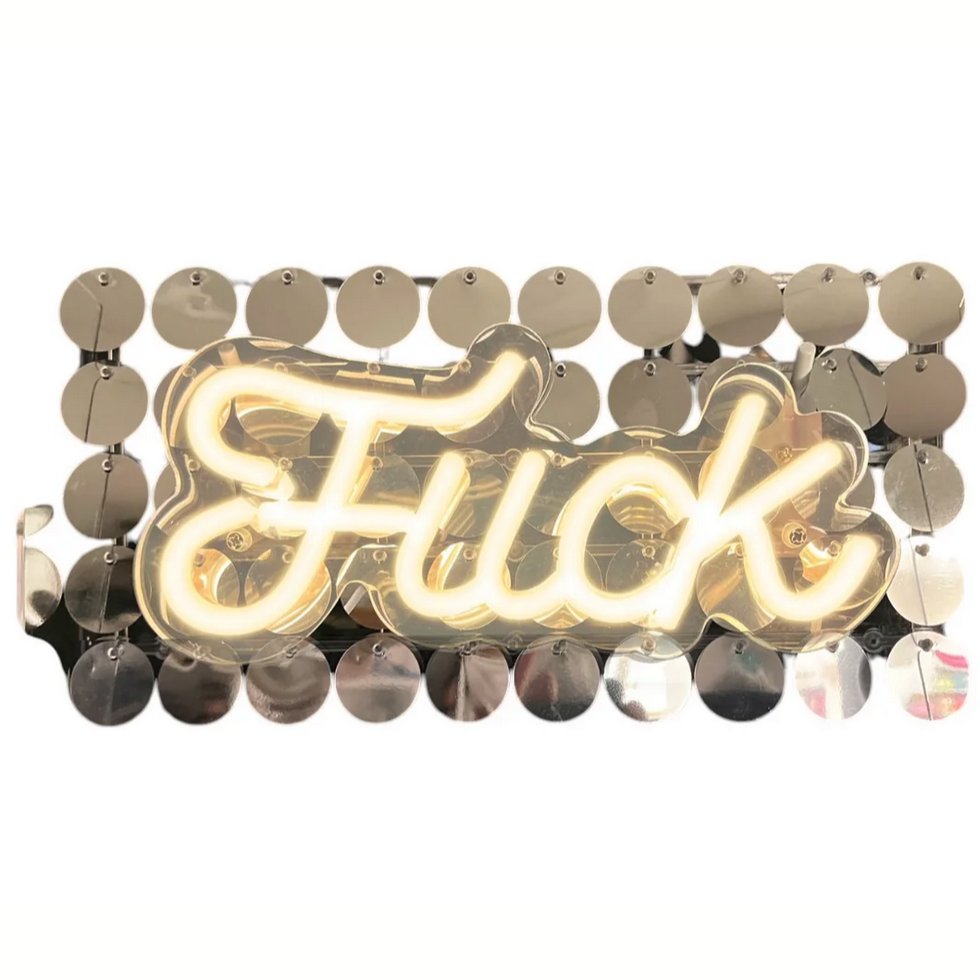 Bảng neon Fuck sáng led hài hước decor phòng ngủ 