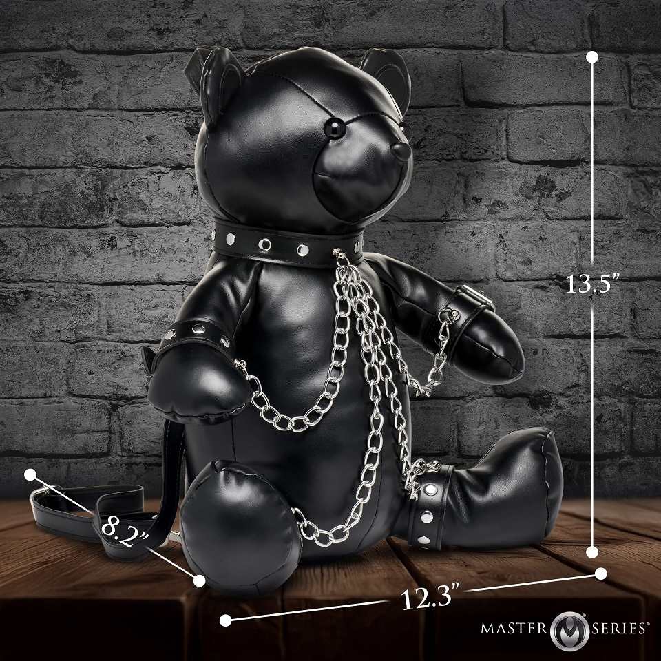 Master Series BDSM Bear Backpack Đen Phong Cách Nô Lệ