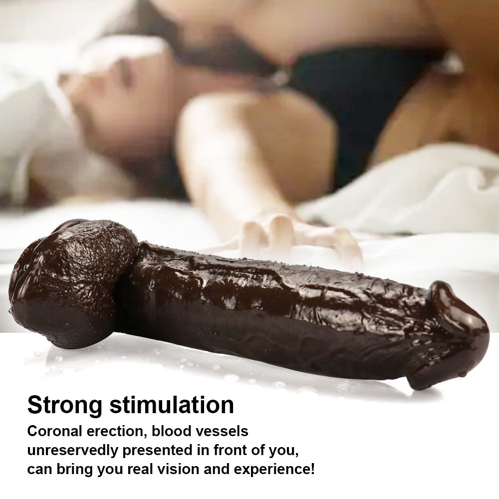 Dildo realistic 11 inch dày nâu thỏa mãn sâu sắc chân thực