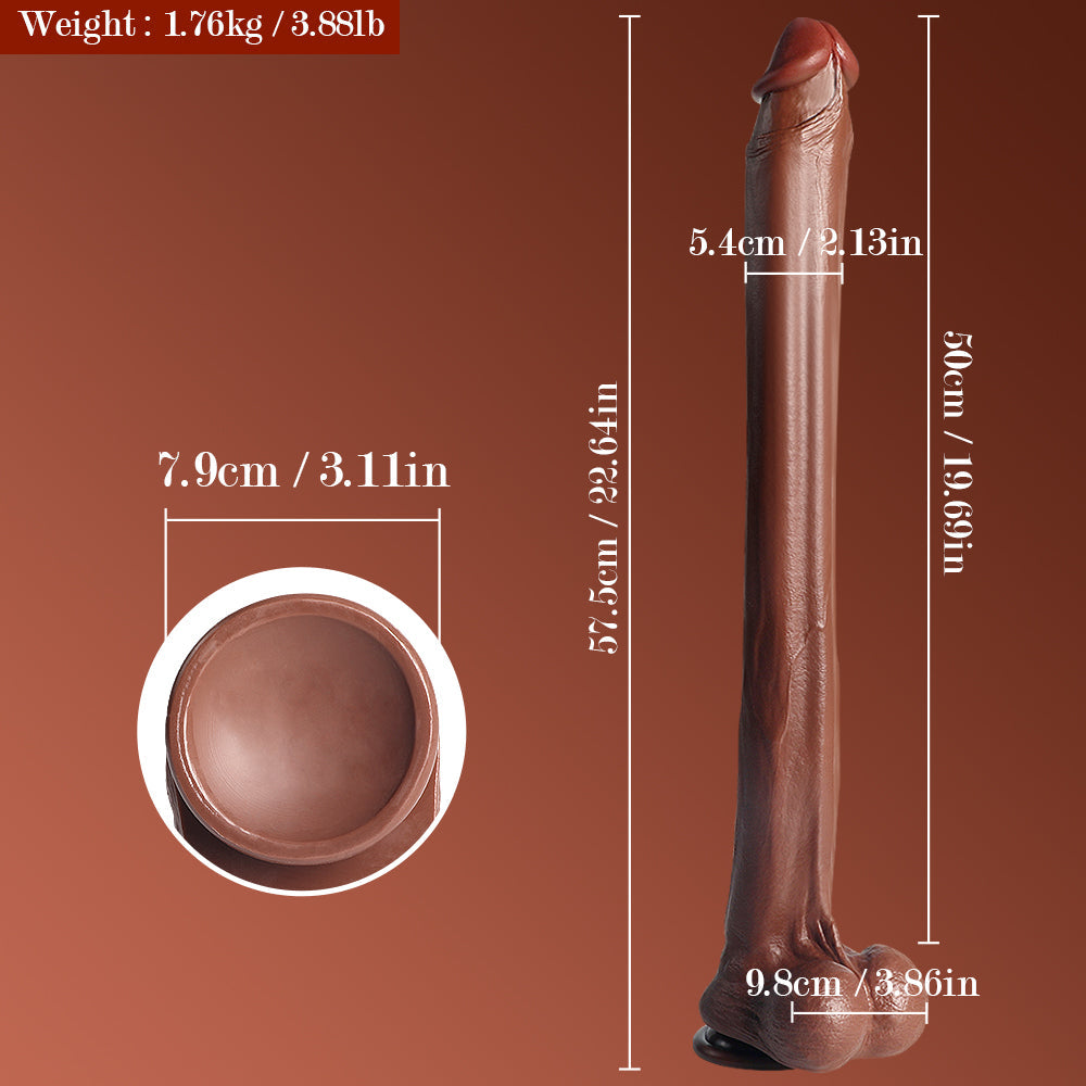 Dildo 22 Inch Nâu Uốn Ống Hút Siêu Mạnh Dài[dochoius]​