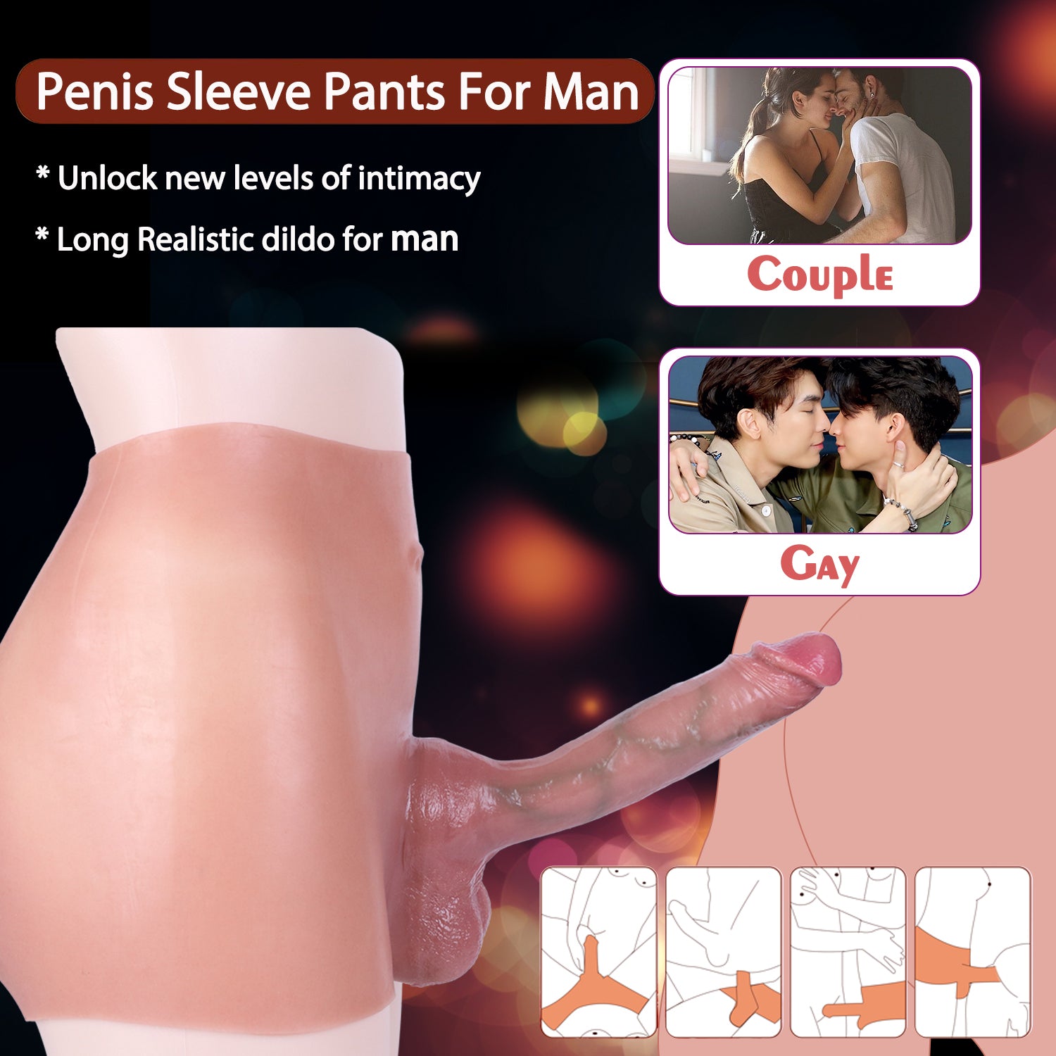 Quần Dildo Wearable 24cm Thực, Đeo Dài Nâng Tầm Lạc
