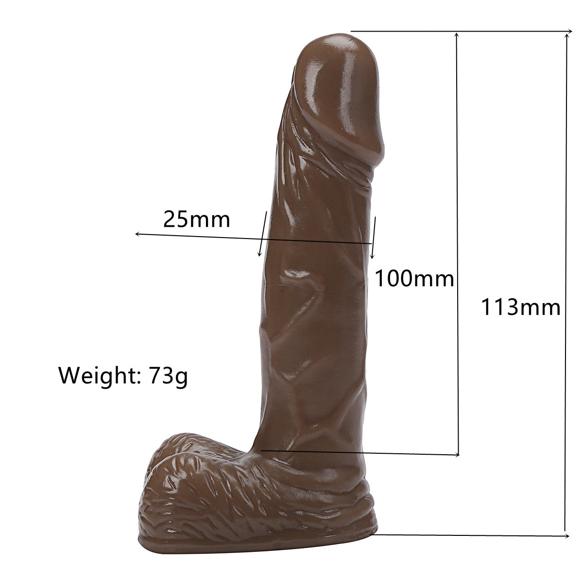 Dildo Nâu Gầy PVC 4 Inch Dễ Dùng Người Mới Bắt Đầu