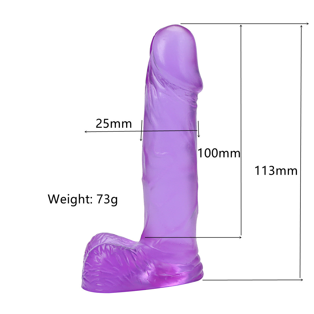 Dildo Jelly Tím 4 Inch Mỏng Mềm Thỏa Mãn Giá Sốc