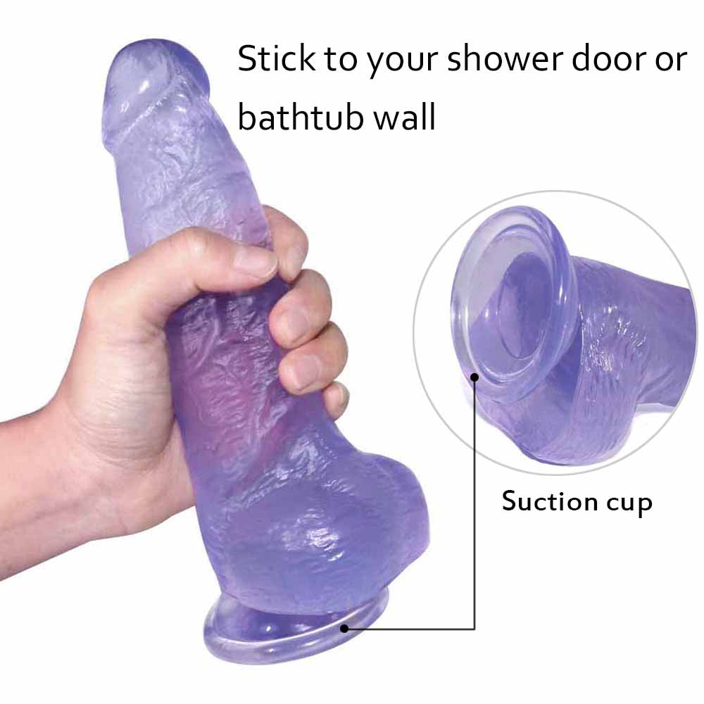 Dildo Jelly xanh 20cm gân guốc chân thực sướng