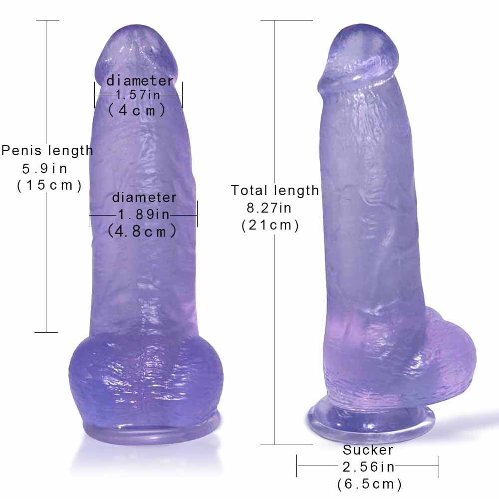 Dildo Jelly xanh 20cm gân guốc chân thực sướng