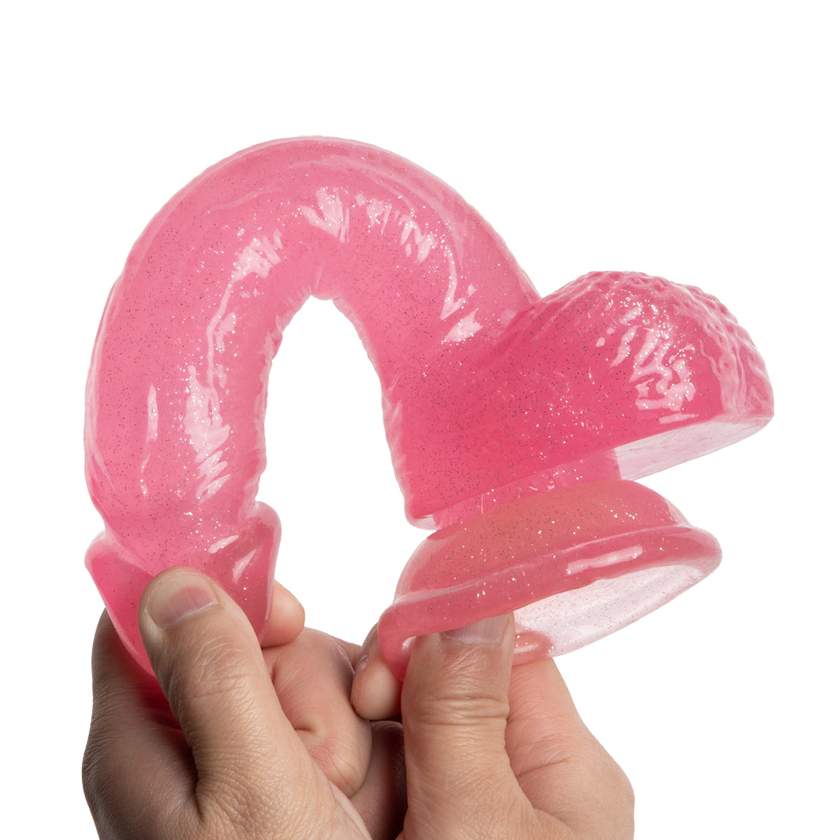 Dildo Jelly Hồng Glitter 20cm Lấp Lánh Lung Linh Mê Hoặc