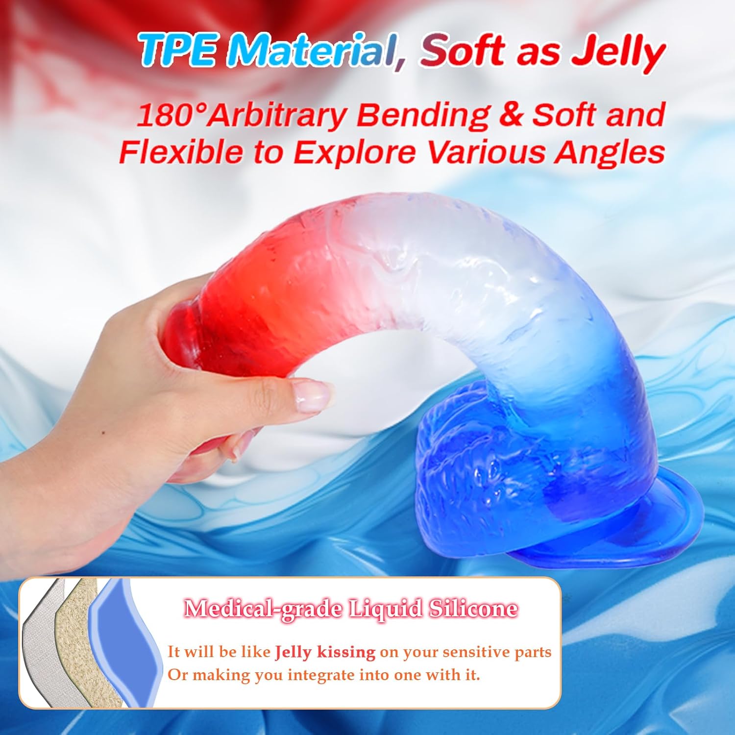 Dildo Giáng Sinh Gradient Đỏ Xanh Hút Khiêu Gợi