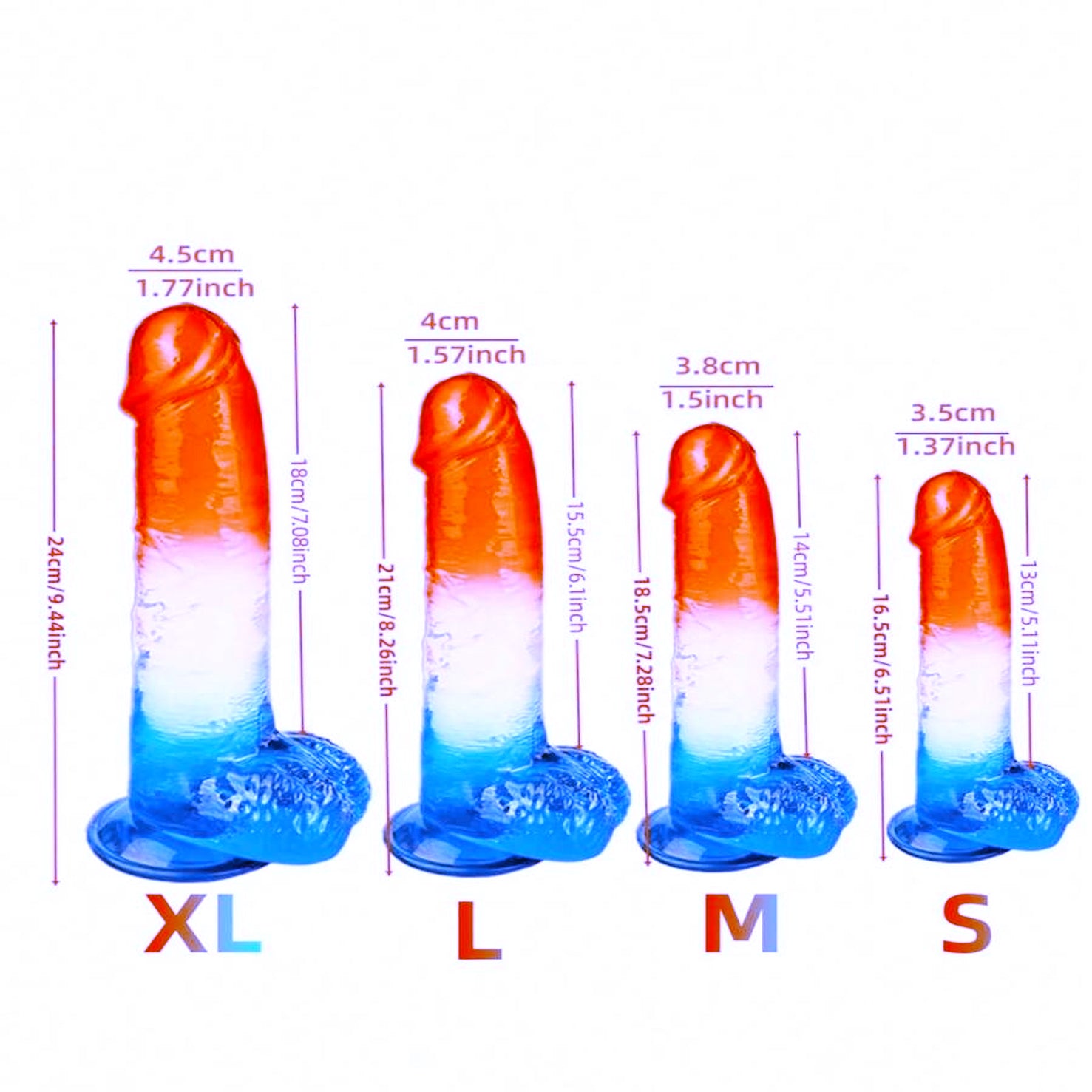 Dildo Giáng Sinh Gradient Đỏ Xanh Hút Khiêu Gợi