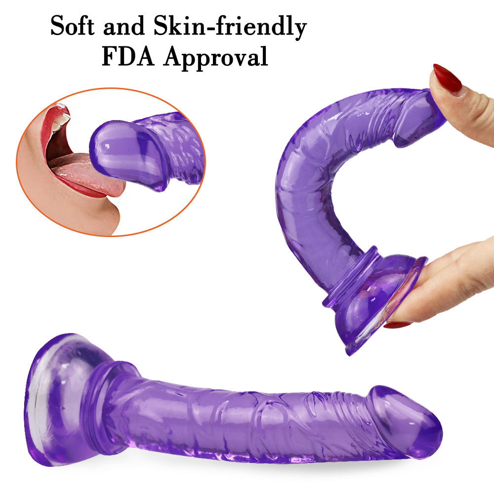 Dildo Beginner Jelly Tím 12cm Dễ Dùng Sâu[luxurytoy]​