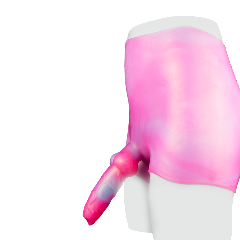 7Inch Dog Dildo Hồng Đeo Quần Lót Mềm Mịn Quyến Rũ