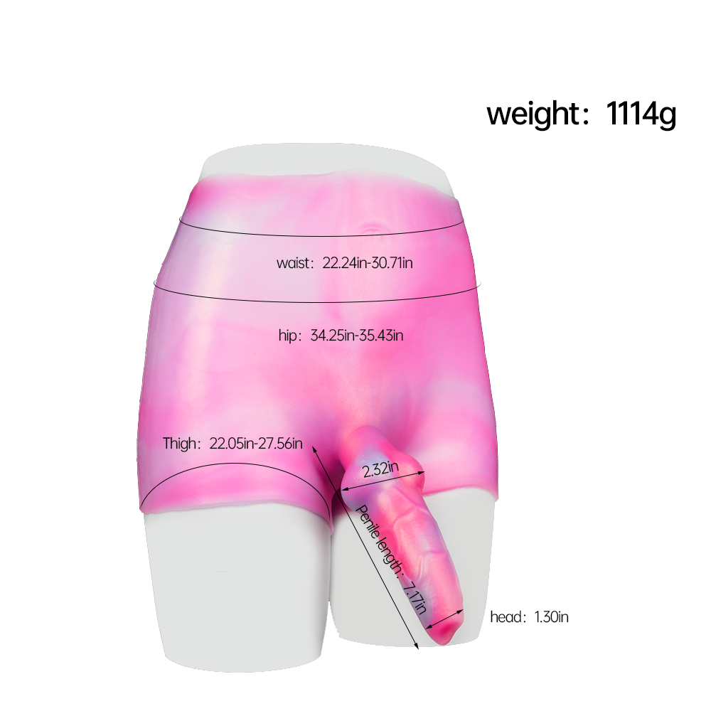 7Inch Dog Dildo Hồng Đeo Quần Lót Mềm Mịn Quyến Rũ