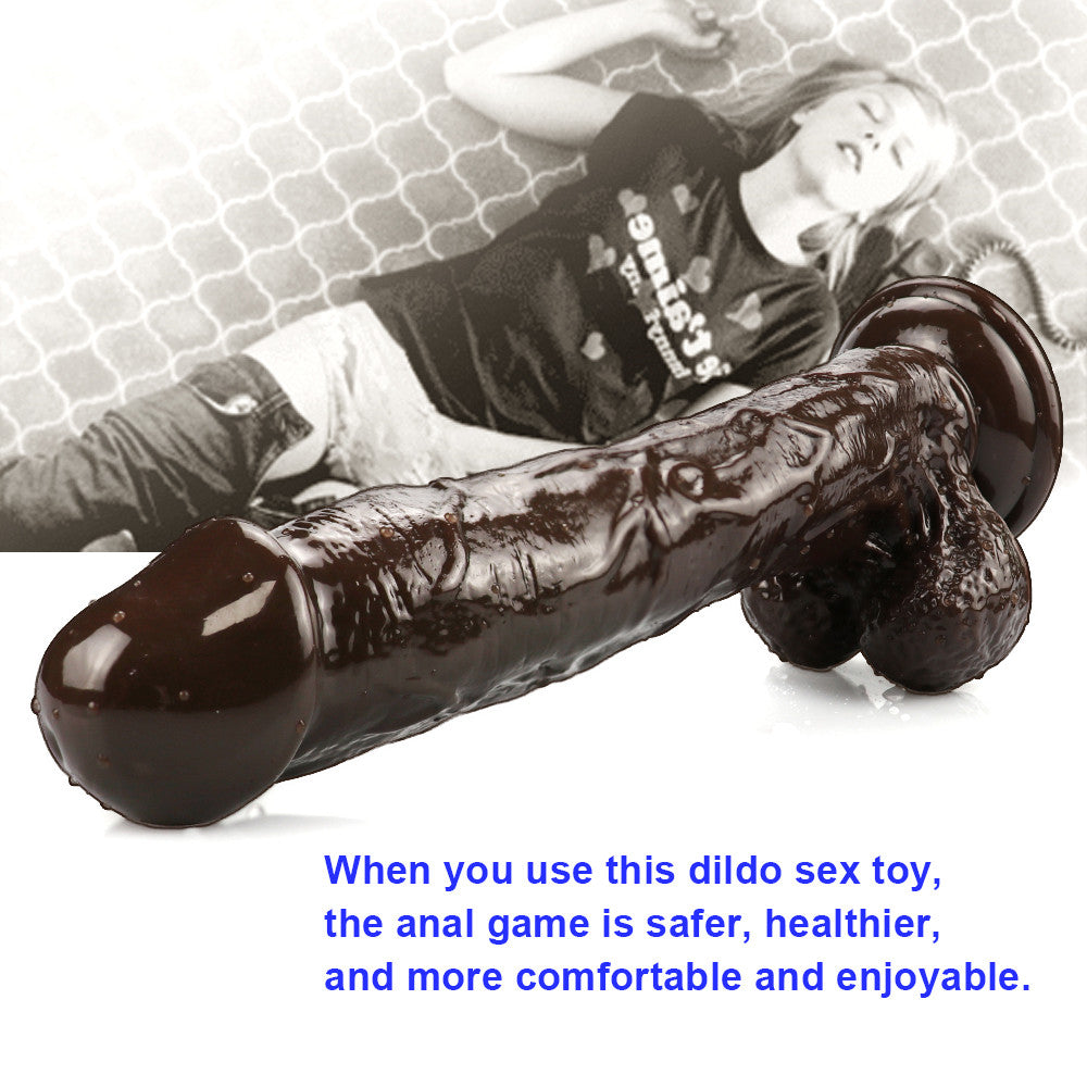 Dildo PVC 26cm Cà Phê Hút Tường Siêu Mạnh 4.5cm