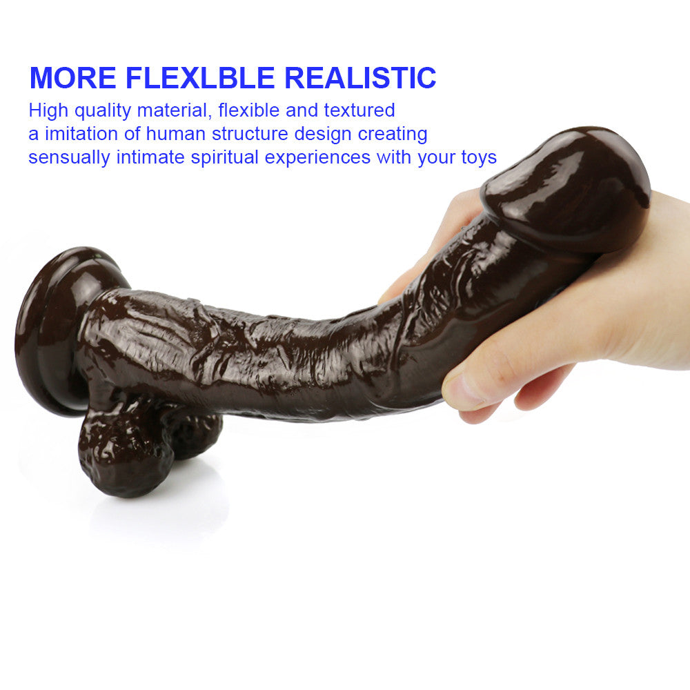 Dildo PVC 26cm Cà Phê Hút Tường Siêu Mạnh 4.5cm
