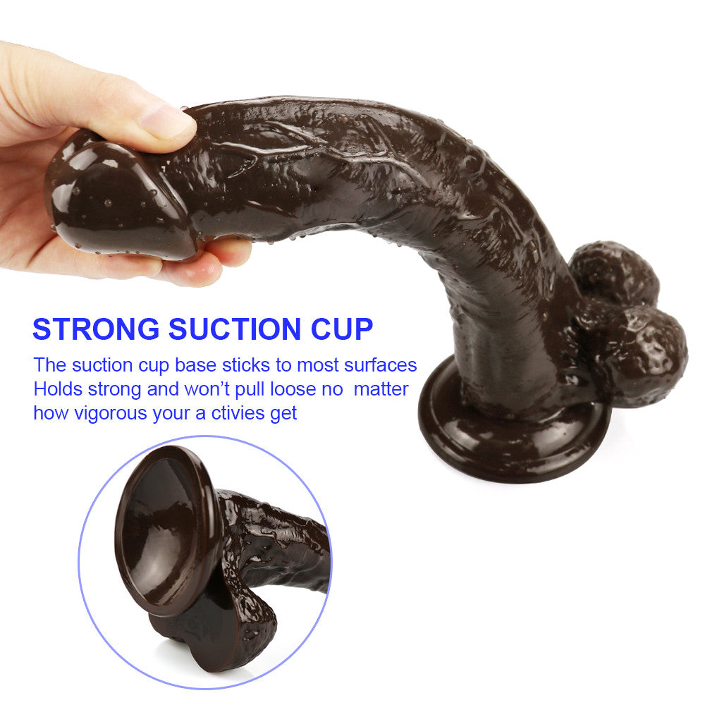 Dildo PVC 26cm Cà Phê Hút Tường Siêu Mạnh 4.5cm
