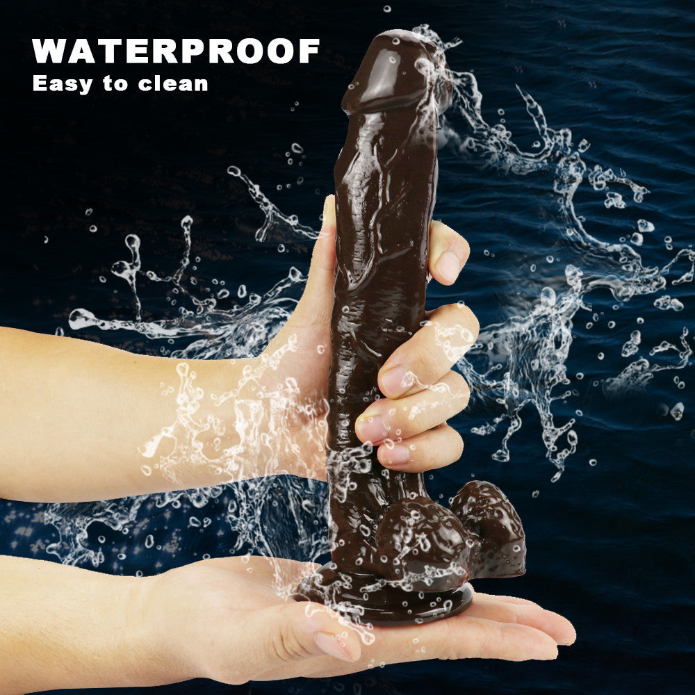 Dildo PVC 26cm Cà Phê Hút Tường Siêu Mạnh 4.5cm