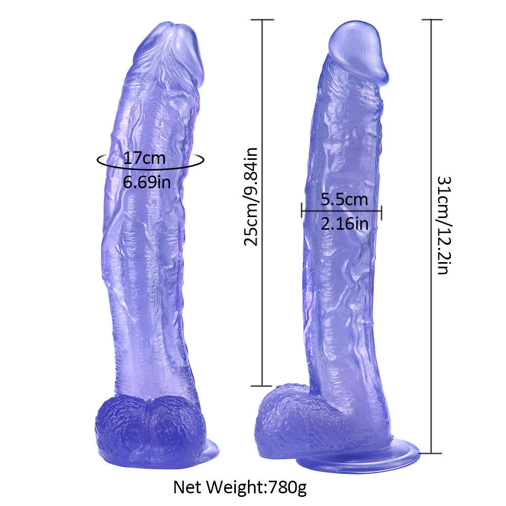 Yang Vật PVC Cong 25cm Xanh Dương Sướng Cực Mạnh