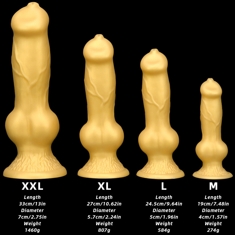 Dog Dildo 13 Inch Gold Knot siêu lớn thú vị cực khoái