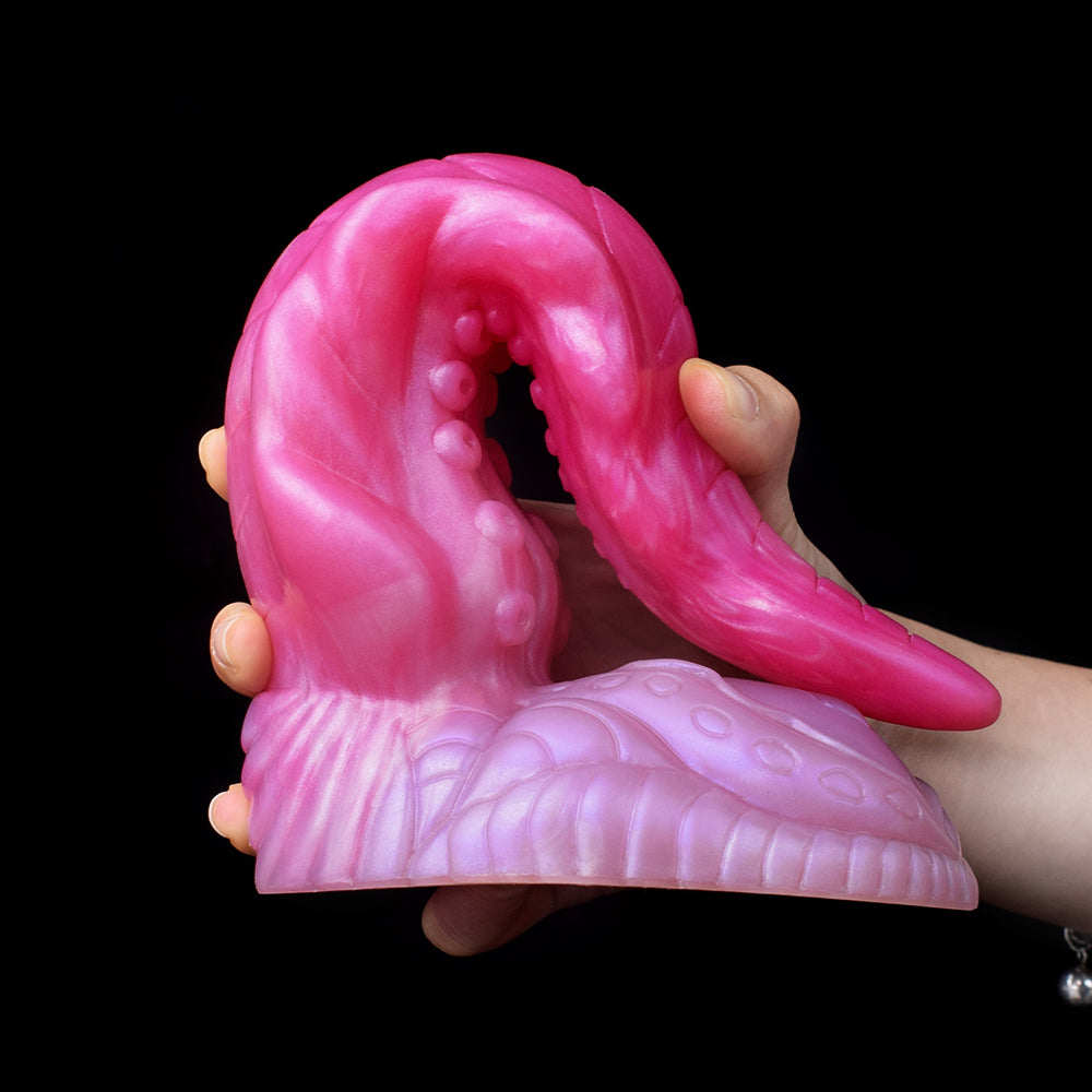 9 Inch Tentacle Dildo Quái Hồng Cong Khổng Lồ Phê