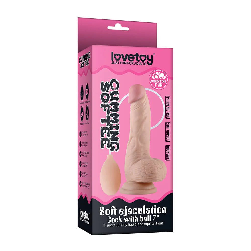 Dildo phun tinh thực tế 8 inch bóng kèm squirting vui nhộn