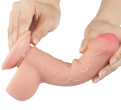 Dildo 7" Đôi Lớp Thực Tế Trượt Mịn Chân Thật