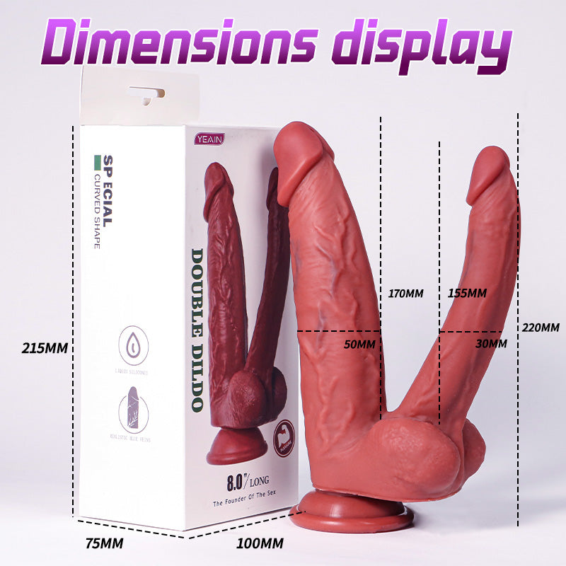 Dildo Đôi Đầu Khổng Lồ Silicone G-Point Les Siêu Đỉnh