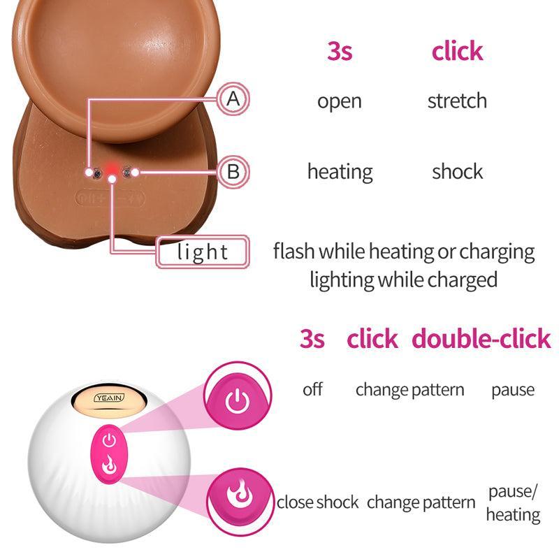 Yeain Dildo Rung Đâm Siêu Mạnh Hút Chân Không