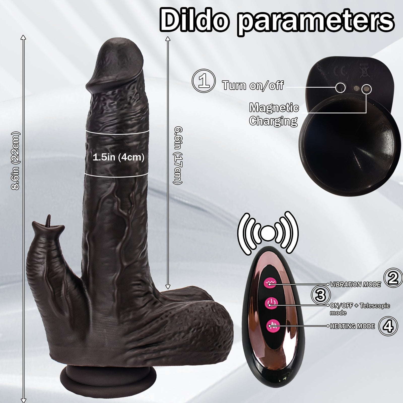 Dildo YIQU 21.8cm Rung Nóng 10 Mode G-Spot Đỉnh Cao