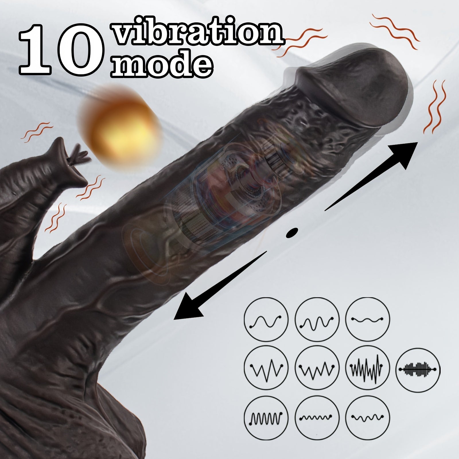 Dildo YIQU 21.8cm Rung Nóng 10 Mode G-Spot Đỉnh Cao