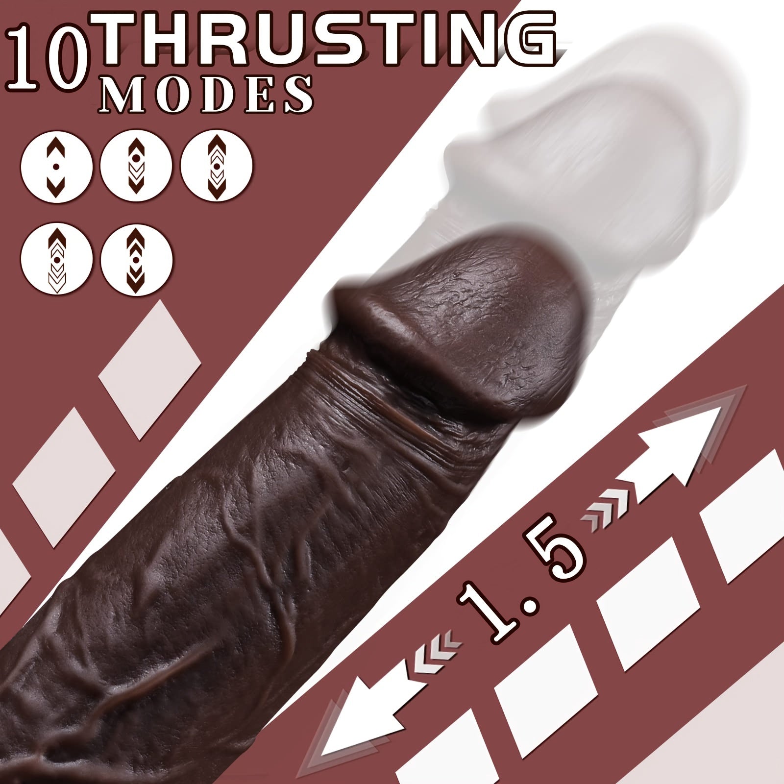 YIQU Dildo 22cm Đẩy 10 Mode Siêu Mạnh Thỏa Lạc