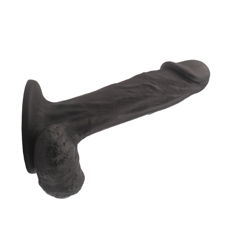 Yunman Ruanjiao Dildo Đen Silicone Hút Chân Mạnh