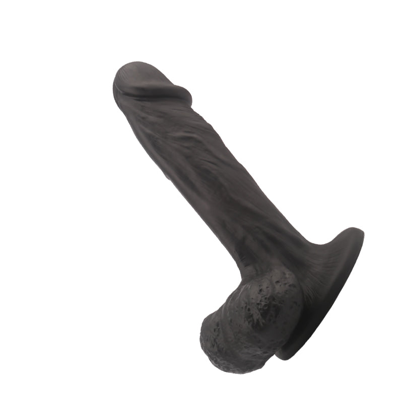 Yunman Ruanjiao Dildo Đen Silicone Hút Chân Mạnh