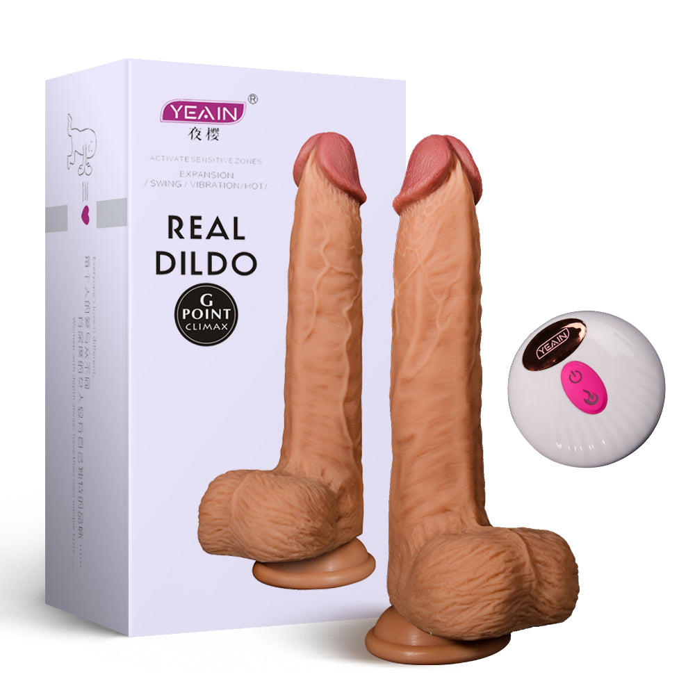 Yeain Telescopic Dildo Rung Nóng Lắc