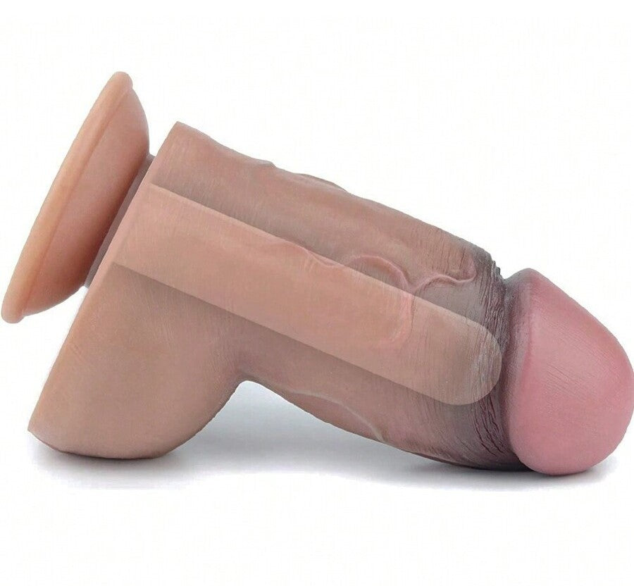 Plug dildo hậu môn 7 inch silicone gân thực tế no phthalates