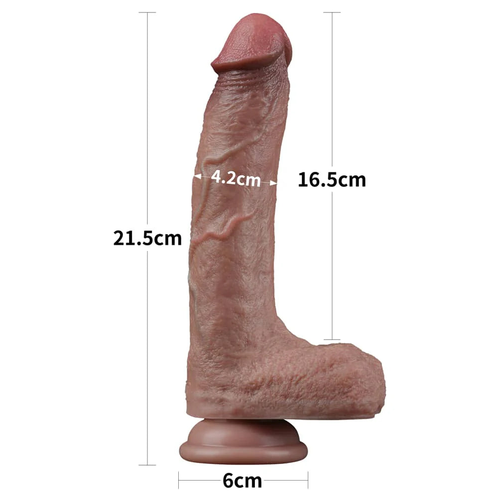 8.5" Dual Density Suction Cock Mềm Thực Tế Siêu