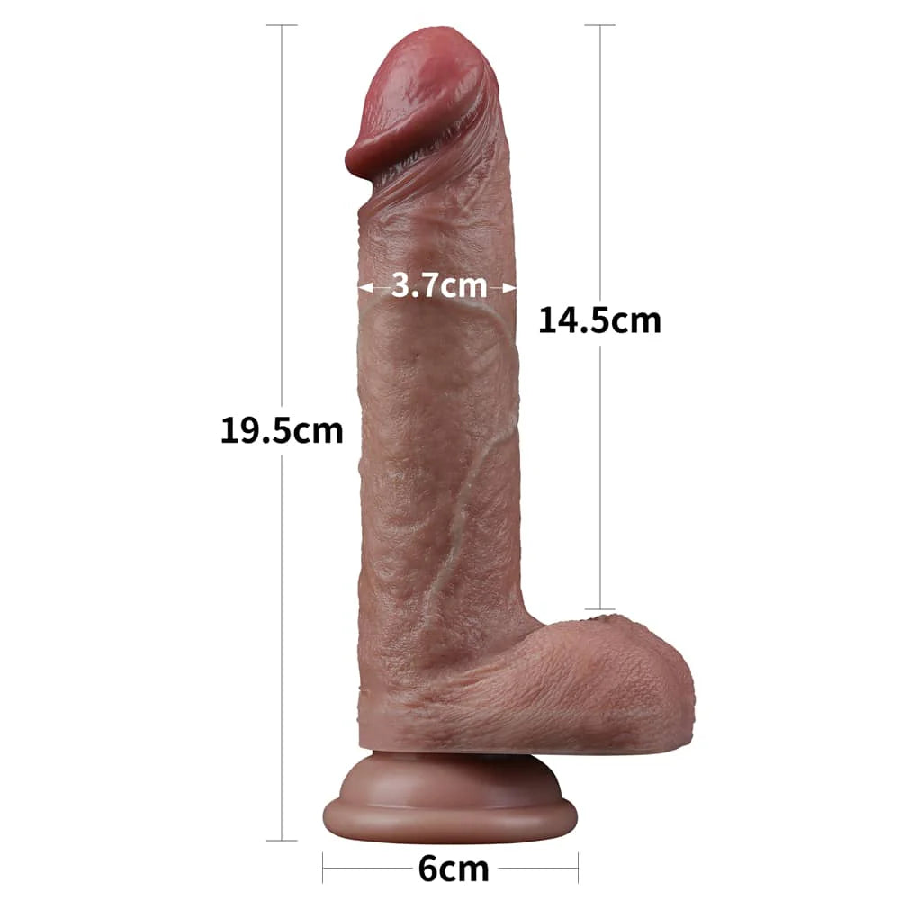 Dildo 7.5 Inch Silicone Gân Đôi Lớp Thực Tế Đam Mê