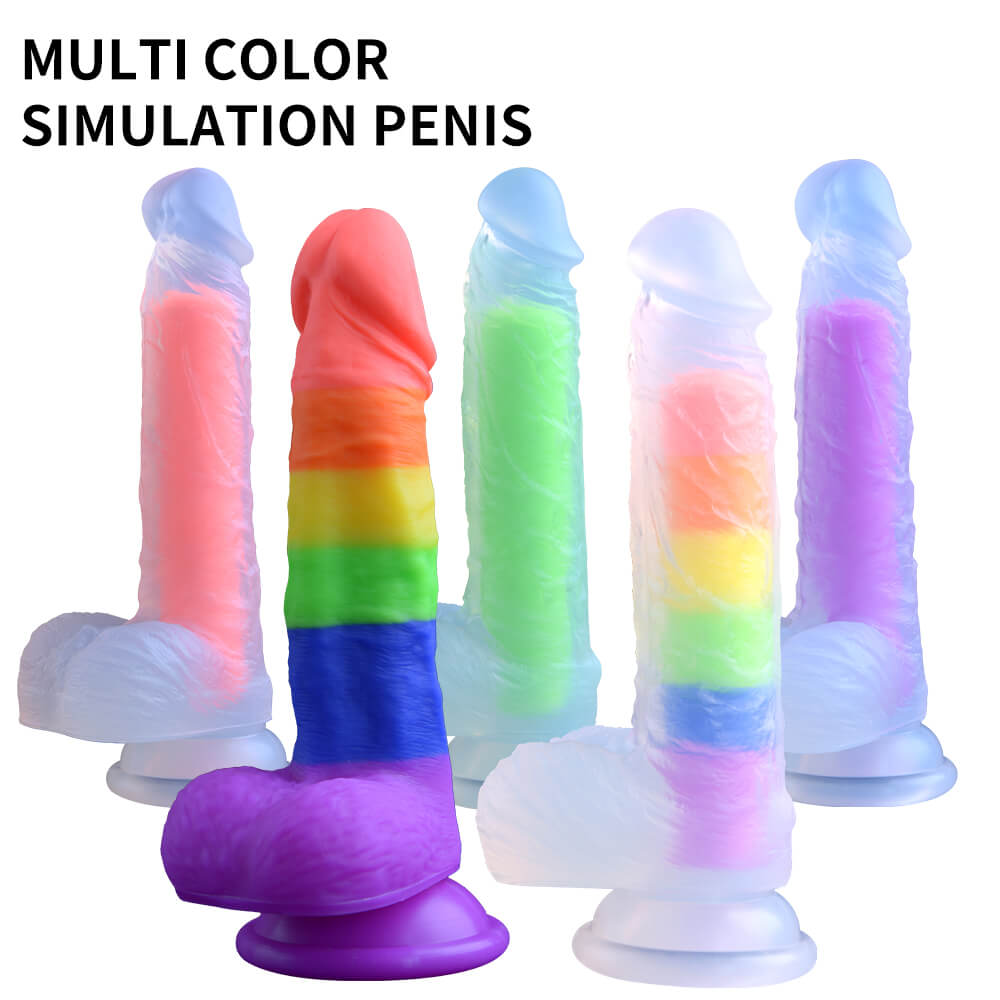Yeain Dildo Cầu Vồng Lớn Silicone Rực Rỡ