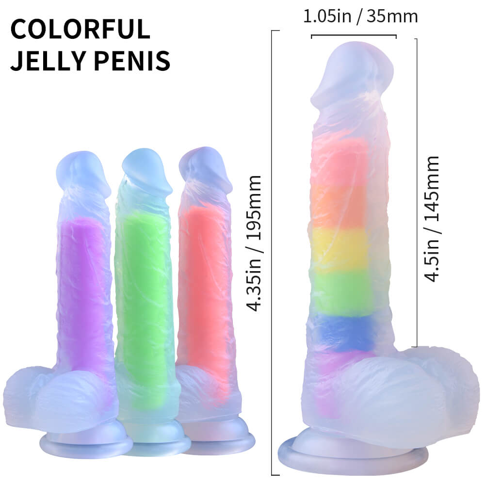 Yeain Dildo Cầu Vồng Lớn Silicone Rực Rỡ