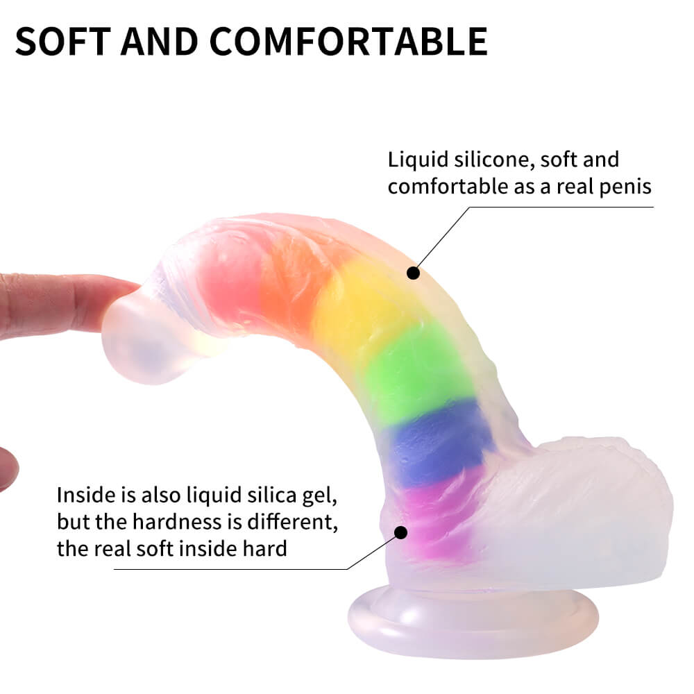 Yeain Dildo Cầu Vồng Lớn Silicone Rực Rỡ