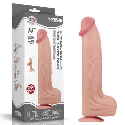 Dildo 14" Da Trượt Đôi Mềm Mịn Thực Tế