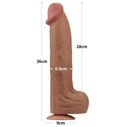 Dildo 14" Da Trượt Đôi Mềm Mịn Thực Tế