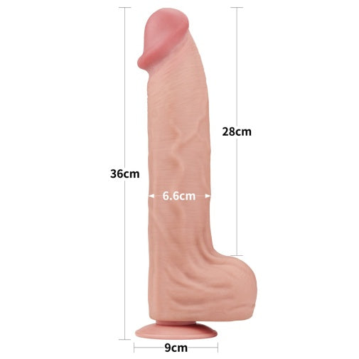 Dildo 14" Da Trượt Đôi Mềm Mịn Thực Tế
