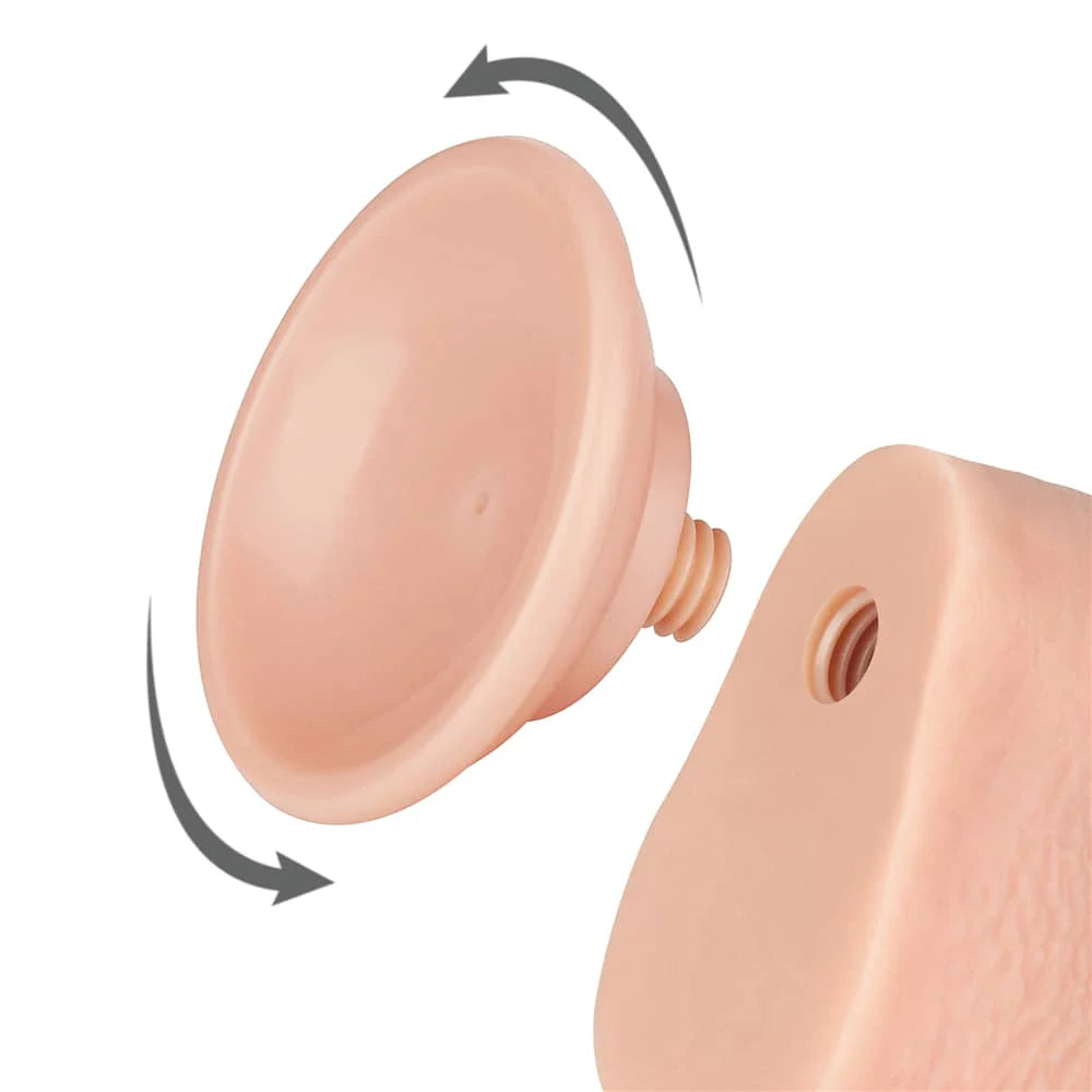Dildo 9 Inch Da Trượt Đôi Bóng Thật Mật Độ Cao