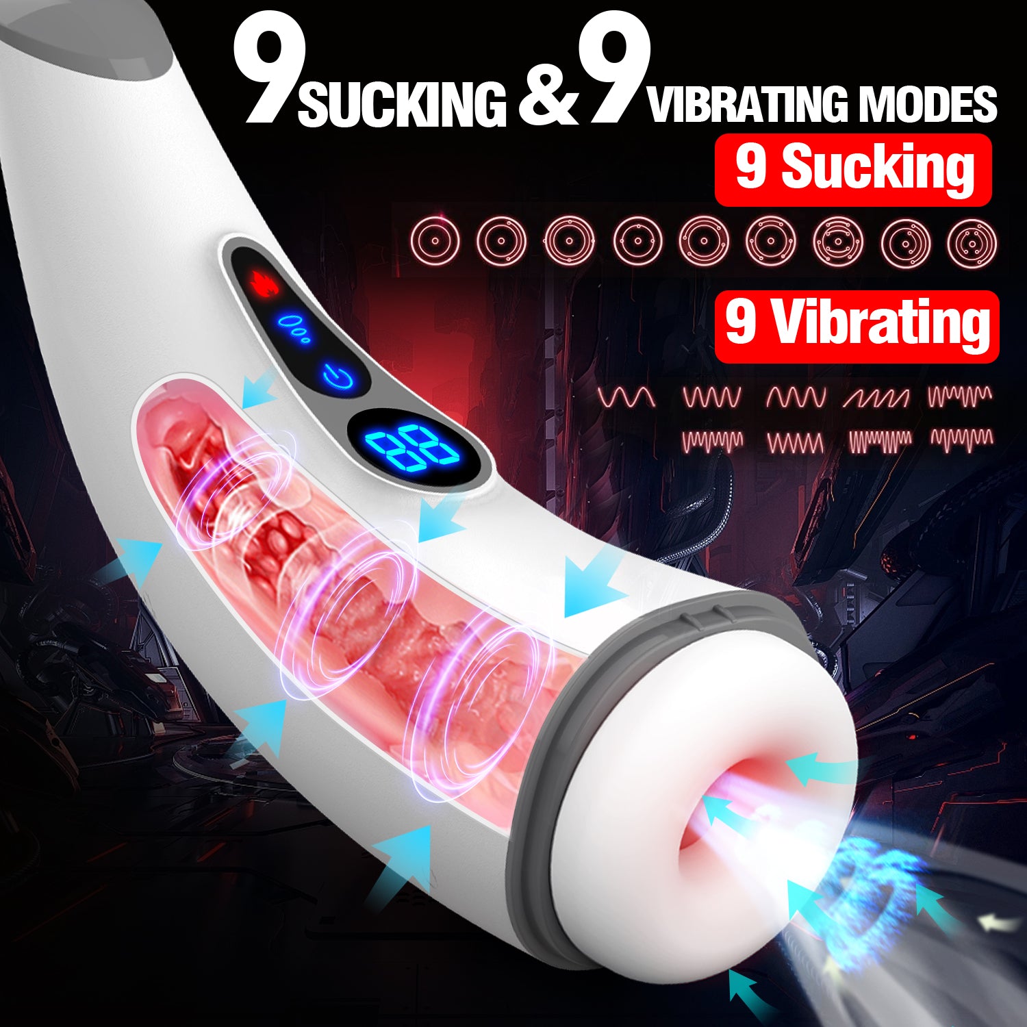 HGOD 007 Cup Hút Nóng LCD 9 Cấp Cá Tính