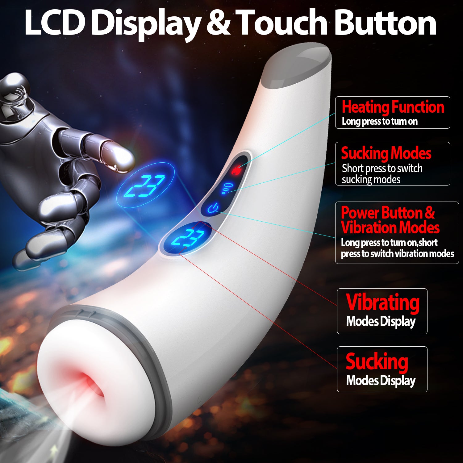 HGOD 007 Cup Hút Nóng LCD 9 Cấp Cá Tính